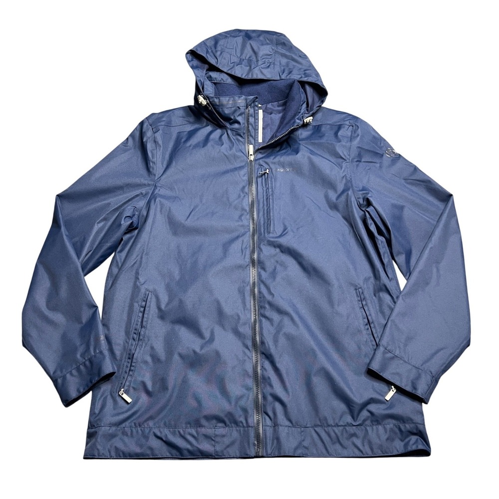 Craghoppers Mens XL Blue Hooded Waterproof‎ Rain Jacket Full Zip CMW732-MU30074